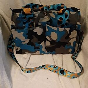 Source Unknown Blue and Black Camouflage Satchel